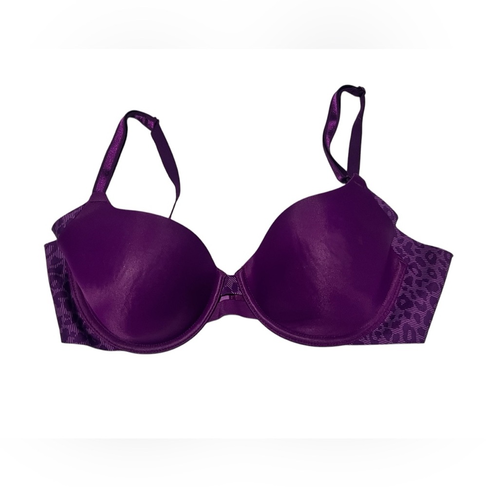 Warners No Side Effects Underwire Contour Animal Print Bra 36B